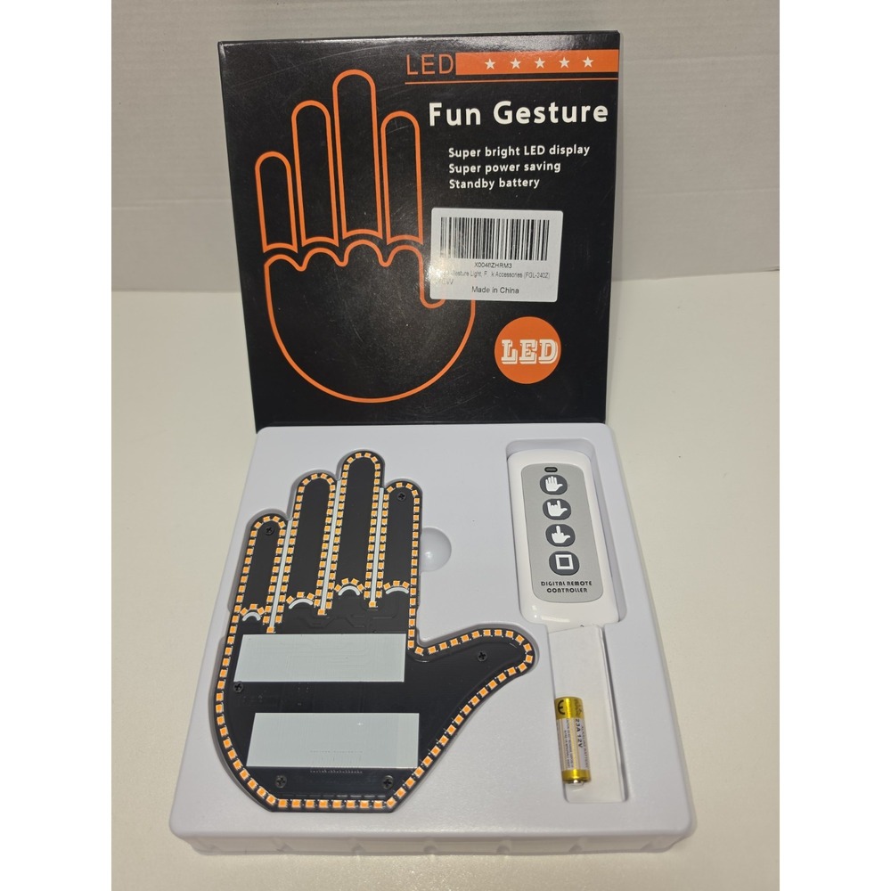 Hand Gesture Amber LED Light, Remote Control For Car, Truck, Auto Window - New